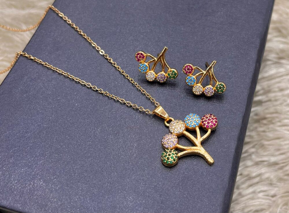 Gold locket set B90 - Image 4