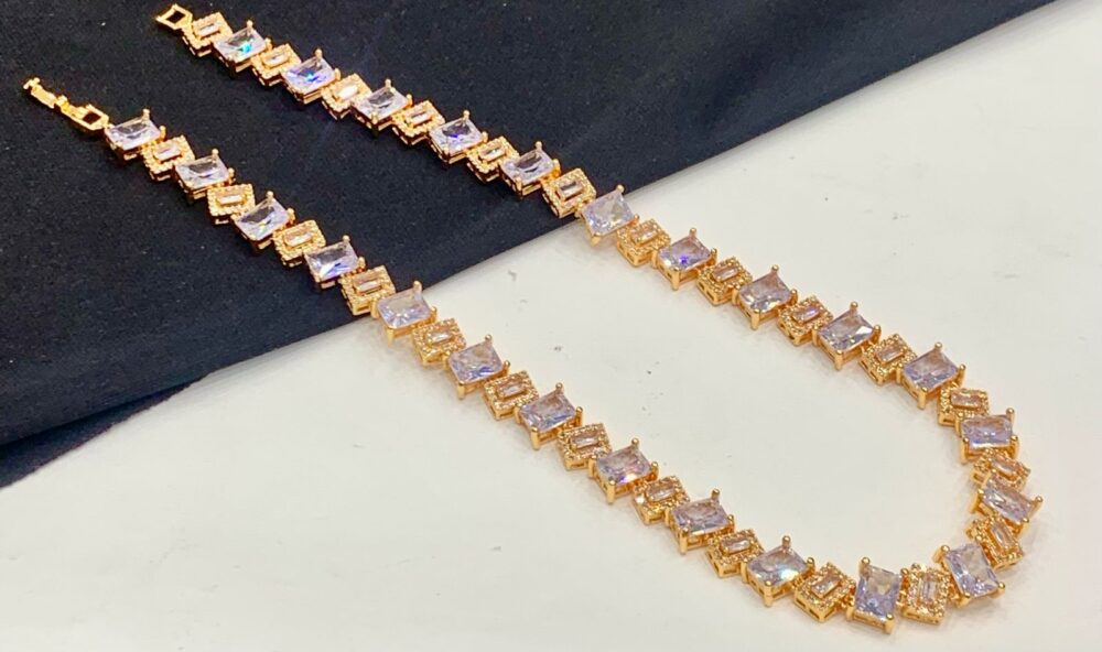 Gold zircon stone bracelet AA50