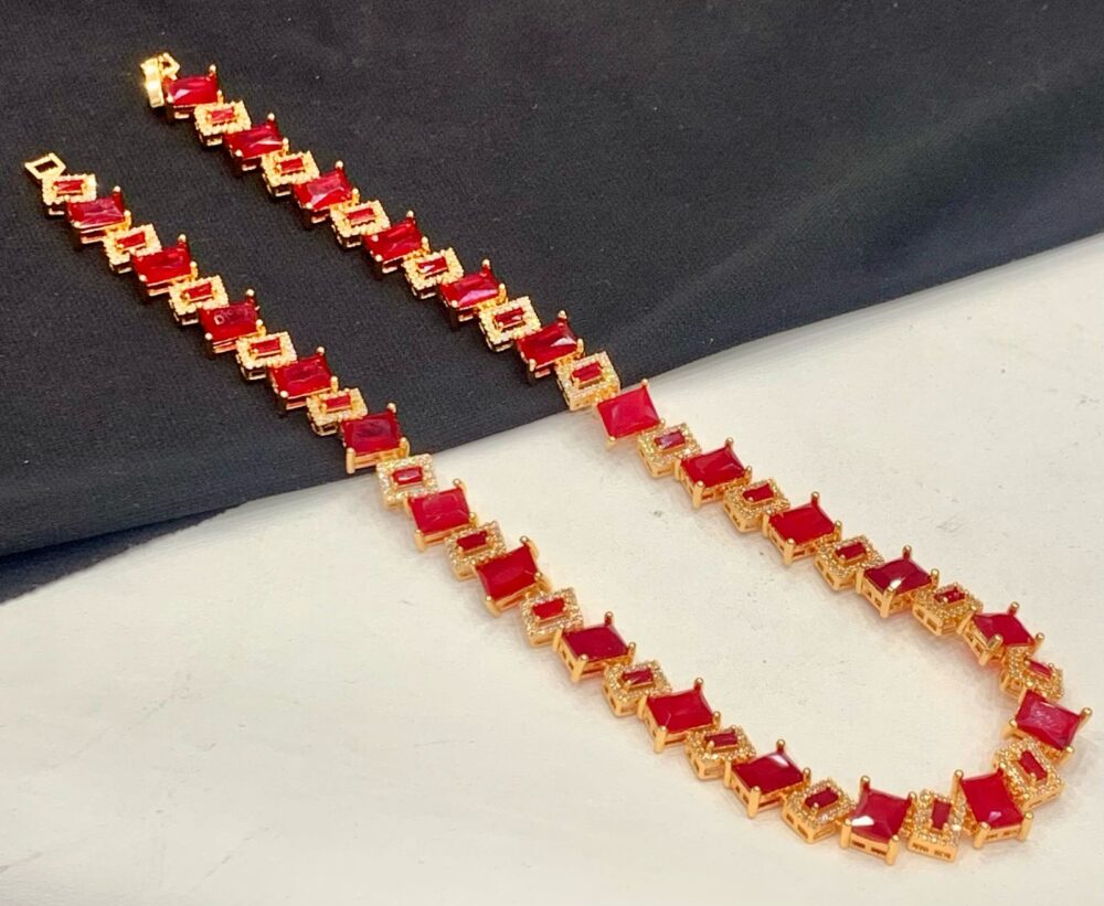 Gold zircon stone bracelet AA50 - Image 4