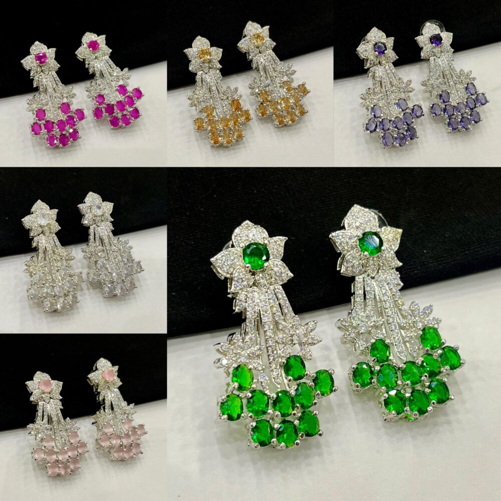 Zircon Stone Earings A000 - Image 2