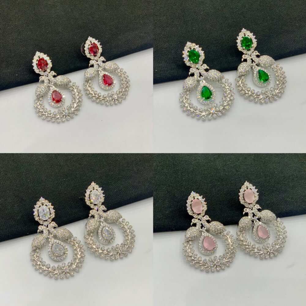 Diamond Zircon Stone Earings AE00 - Image 2